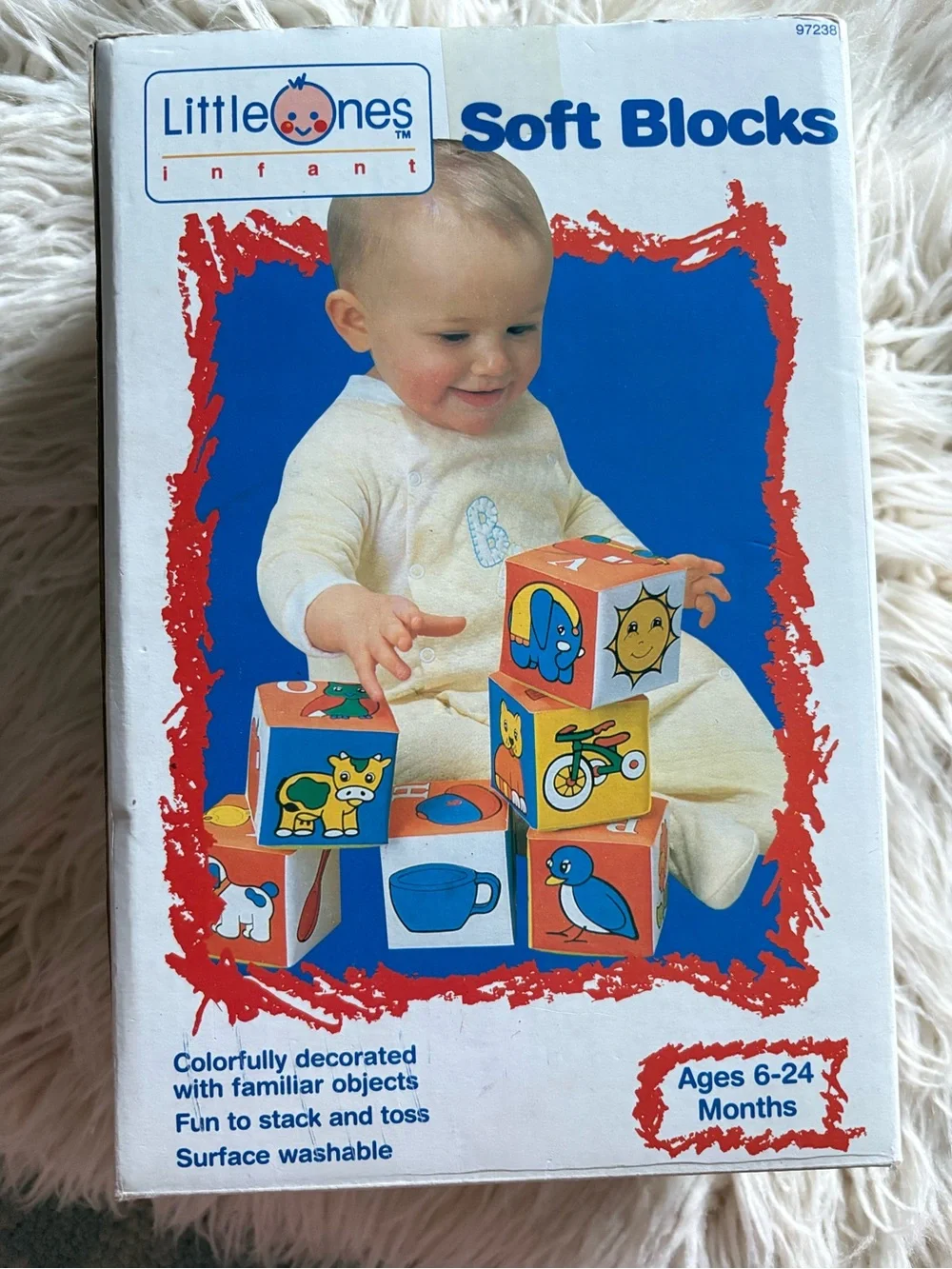 Vintage Little Ones Infant Soft Blocks NEW Set of 6 Kmart 80’s Retro Baby Toys